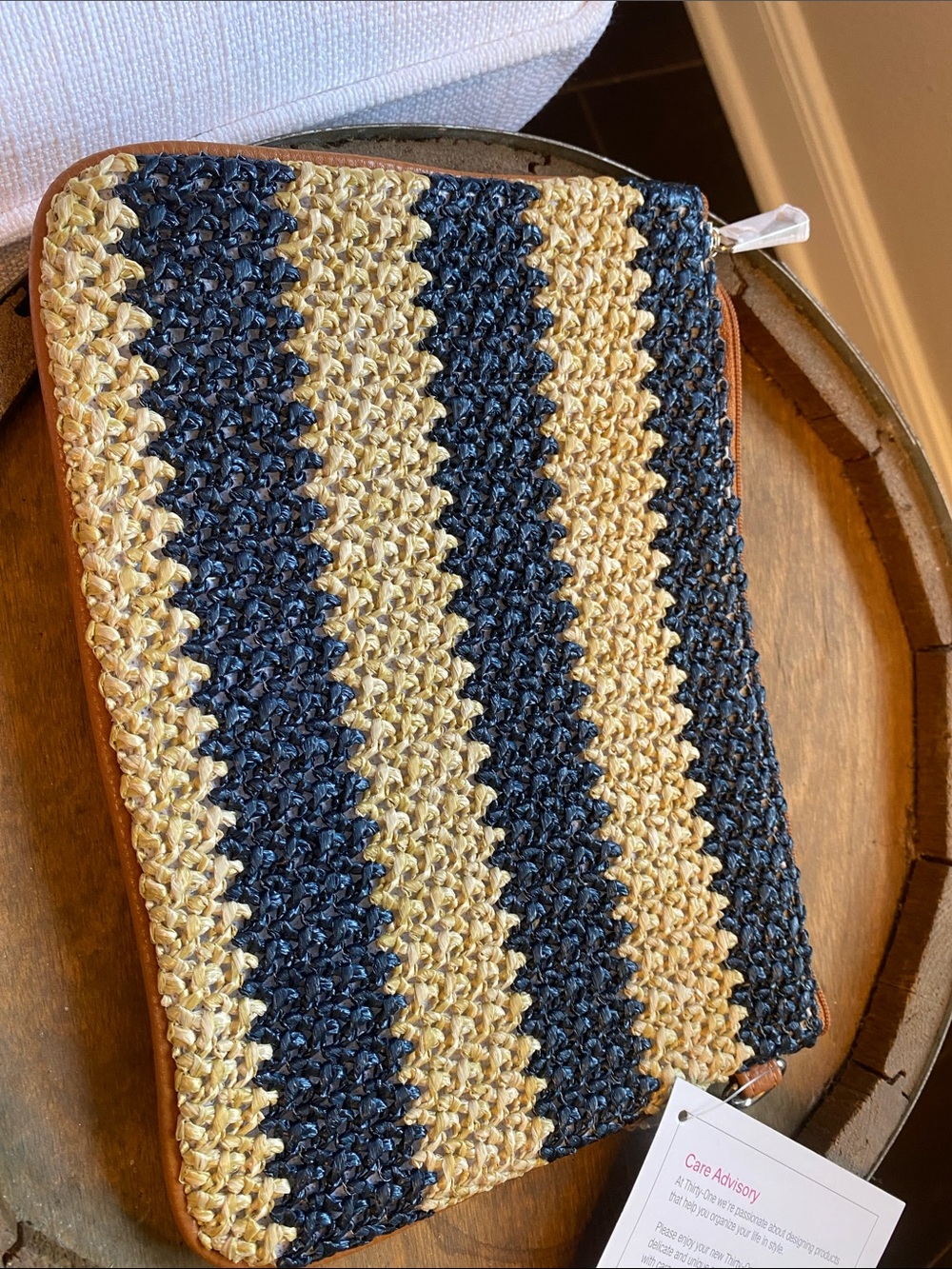 thirty-one Navy and Cream bag